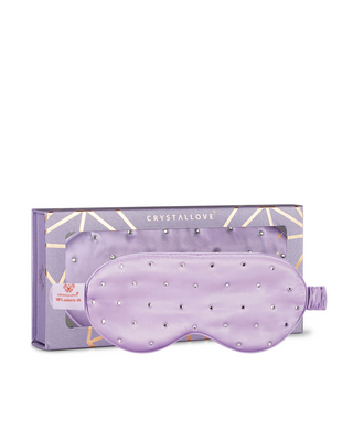 Silk Eye Mask for Sleep Adorned with Crystals – Lilac Crystallove