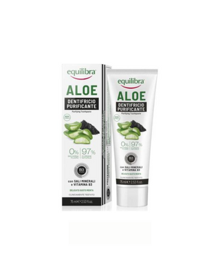 Equilibra toothbrushing gel with activated charcoal from coconut shells and aloe vera - 1