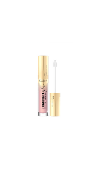 Lip Gloss with Hyaluronic Acid No. 03 Caramel Ice Cream Diamond Glow Lip Luminizer Eveline - 1