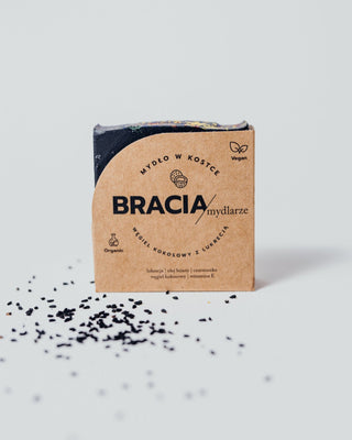 Cleansing and Antibacterial Charcoal Coconut Solid Soap with Licorice Bracia Mydlarze