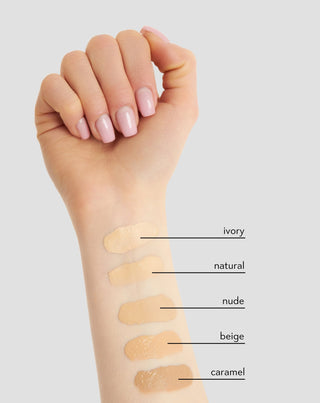 Nutridome 12-hour light mattifying full-coverage face foundation for olive skin 03 Nude