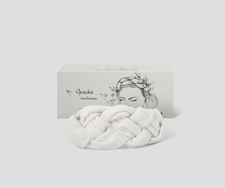 White Organic Cotton Headband for Care and Styling Ovium - 1