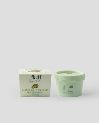 Gentle Face and Lip Scrub with Sucrose and Jojoba Oil, Smoothing Fluff