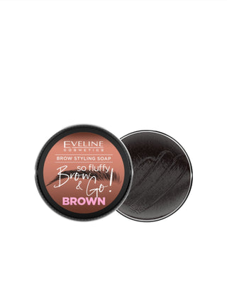 Vegan eyebrow styling soap So fluffy brown Brow&Go by Eveline - 1