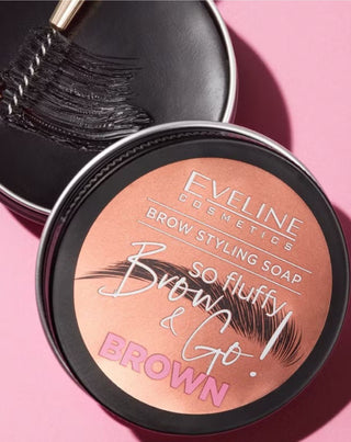 Vegan eyebrow styling soap So fluffy brown Brow&Go by Eveline - 2