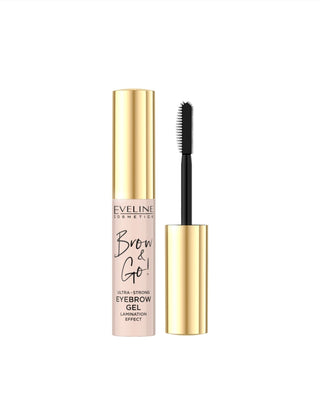 Ultra-strong transparent brow gel Brow&Go with convenient contoured brush by Eveline - 1