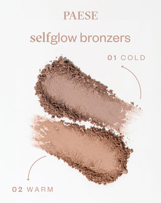 Pressed bronzer Selfglow 01 Cold with active ingredients for face contouring Paese - 5