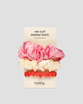 Pink, cream, red