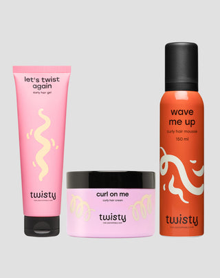 Twisty Curl Set – cream + mousse + styling gel for styling and caring for curly and wavy hair