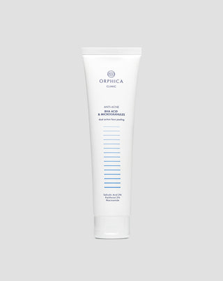 Facial peeling for acne-prone skin with niacinamide, panthenol, BHA, and microbeads Anti-Acne Orphica Clinic 100 ml