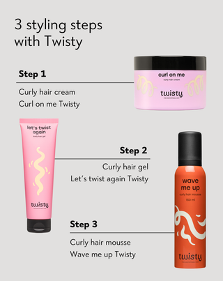 Twisty Curl Set – cream + mousse + styling gel for styling and caring for curly and wavy hair - 3