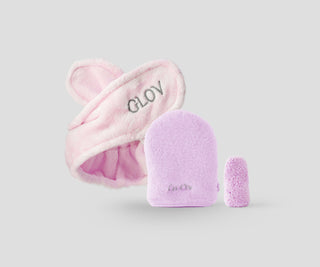 Hair Wrap and Two Makeup Removal Gloves Set for Daily Skincare Glov - 1